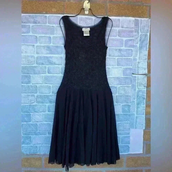 Fuzzi jean paul gaultier  Lace Tulle Mesh Fit Flare Stretch dress size small NWT - Picture 7 of 16